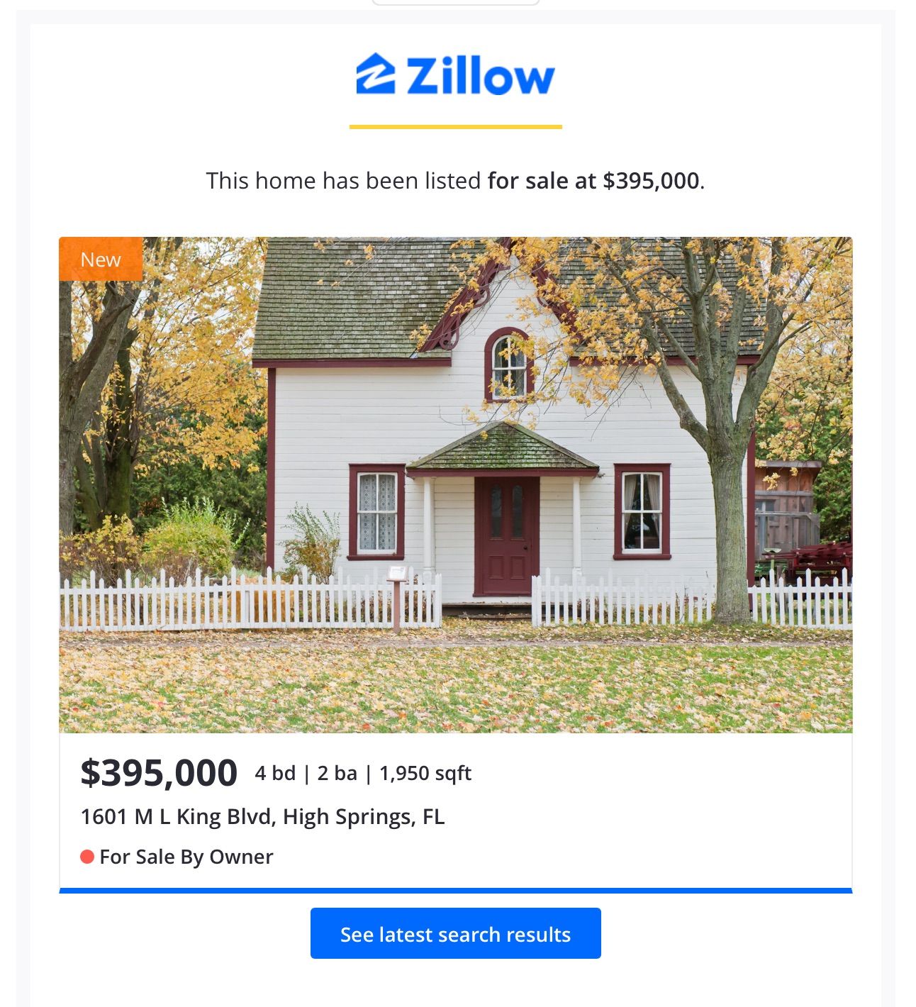 Typical Zillow Email