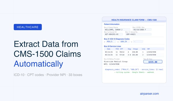 How to Extract Data from CMS-1500 Medical Claims Forms Automatically