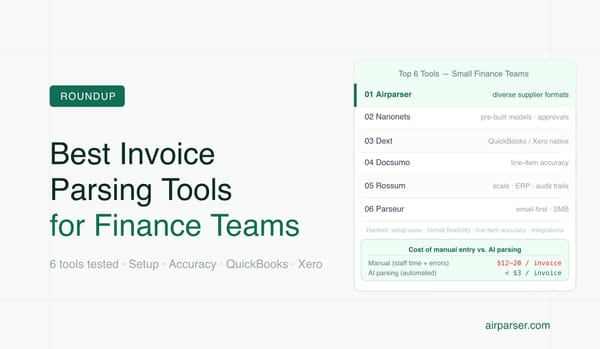 Best Invoice Parsing Tools for Small Finance Teams in 2026