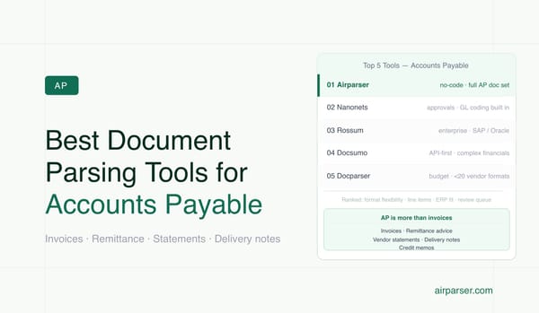 Best Document Parsing Tools for Accounts Payable Teams in 2026