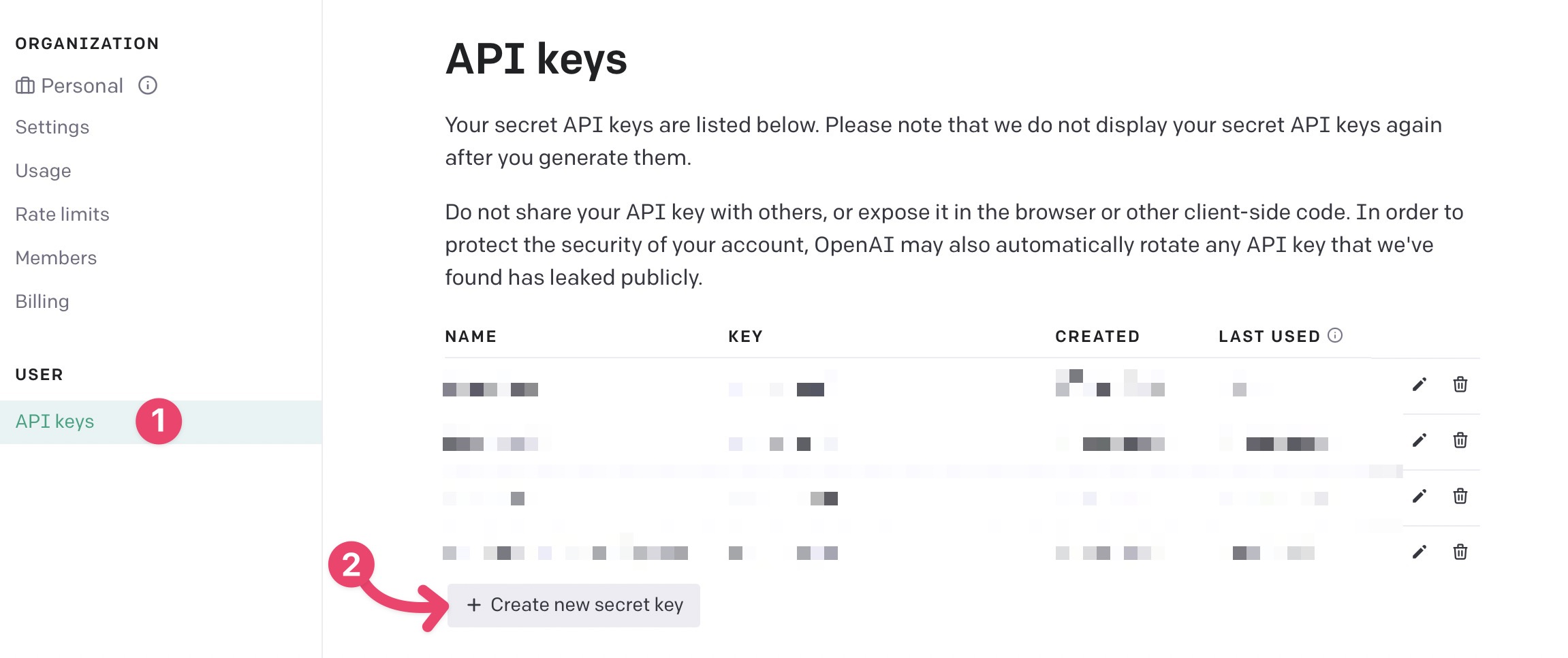 Create an API key